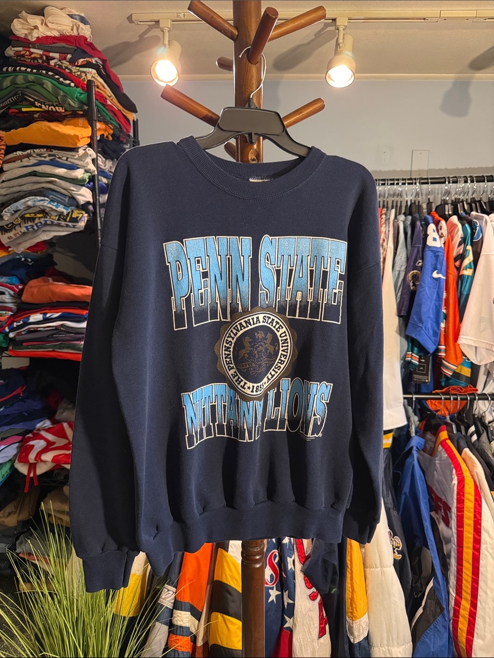 Vintage Penn State Nittany Lions Navy Crewneck Sweatshirt - Lee 1991